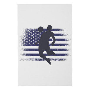 USA Soccer Fan Jersey Shirt American Flag Faux Canvas Print