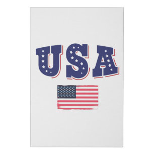 USA Soccer Fan Jersey Shirt American Flag Faux Canvas Print