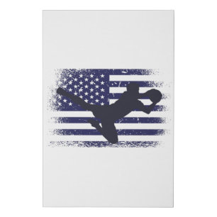 USA Soccer Fan Jersey Shirt American Flag Faux Canvas Print