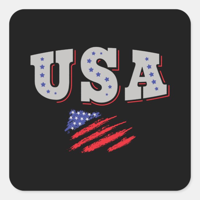 USA Soccer Fan Jersey Shirt American Flag Square Sticker (Front)