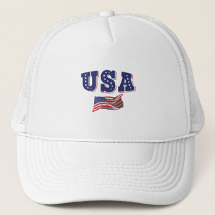 USA Soccer Fan Jersey Shirt American Flag Trucker Hat