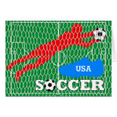 USA Soccer Field Shoes Goal Greeting Card (Front Horizontal)