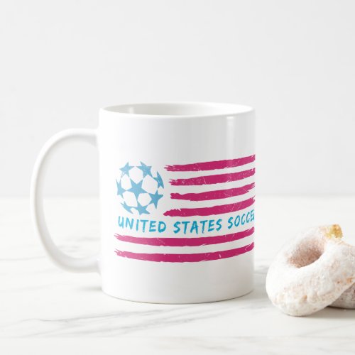 USA Soccer Flag in pink and blue Coffee Mug