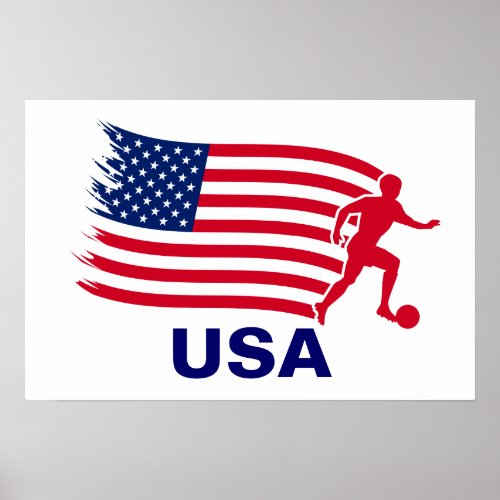 USA Soccer Flag Poster