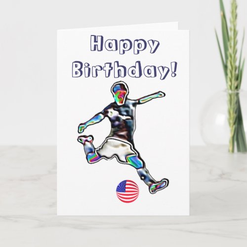 USA soccer football birthday card
