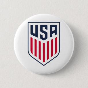 Usa Soccer Frontck Crest White Usmnt Officially Li Button
