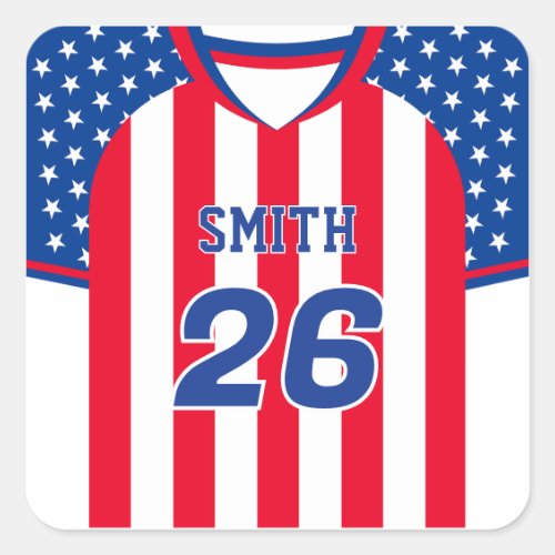USA Soccer Jersey Custom Name Number Sticker