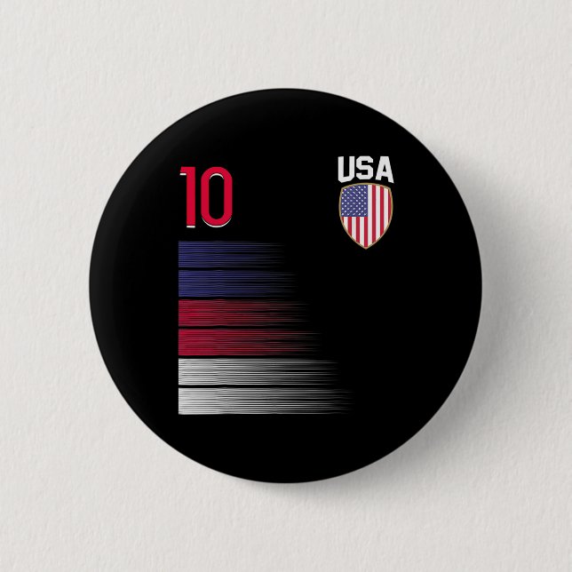 Usa Soccer Ll Flag Jersey  Button (Front)