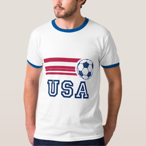 USA Soccer Mens Ringer T_Shirt