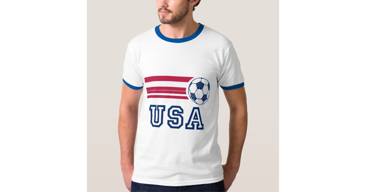 USA Soccer Mens Ringer T-Shirt | Zazzle