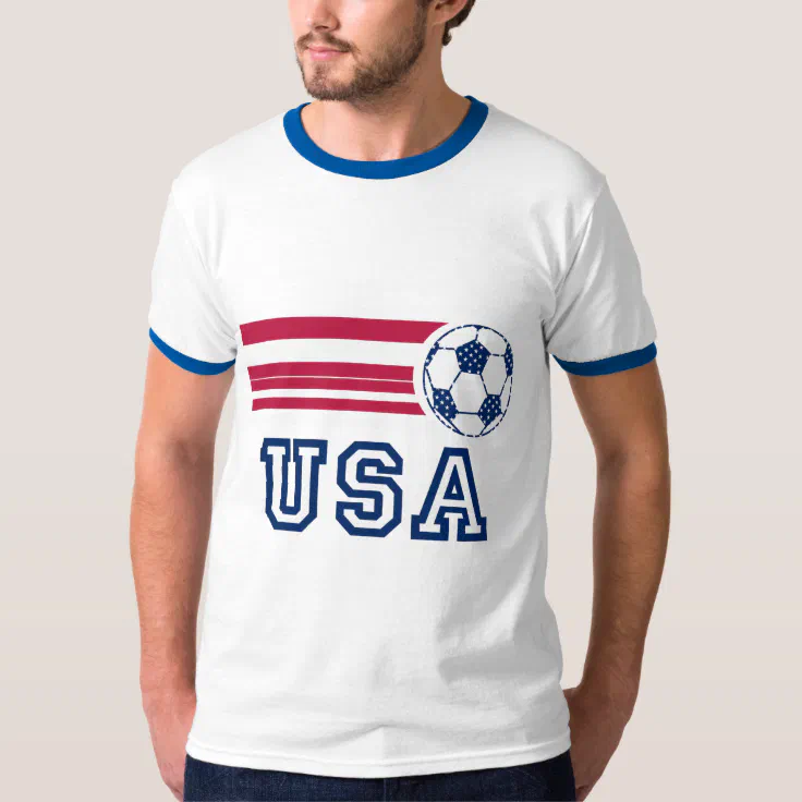 USA Soccer Mens Ringer T-Shirt | Zazzle