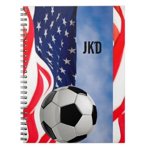 USA Soccer Notebook with your Monogram