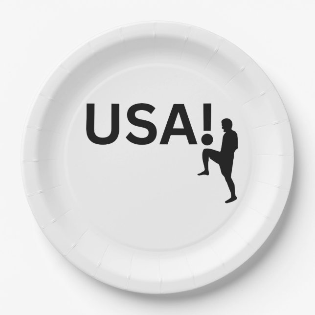 USA soccer player Paper Plates (Front)