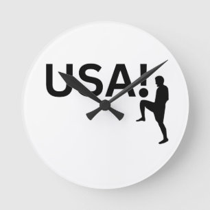 USA soccer player Round Clock