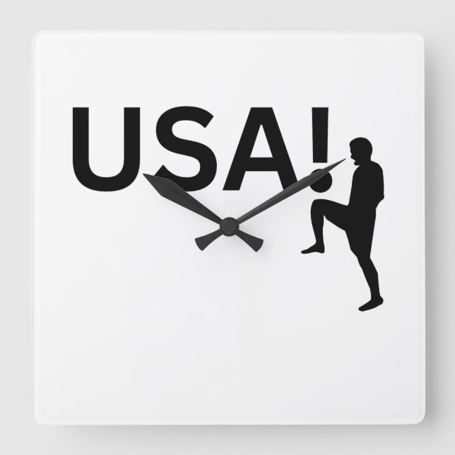 USA soccer player Square Wall Clock (Front)
