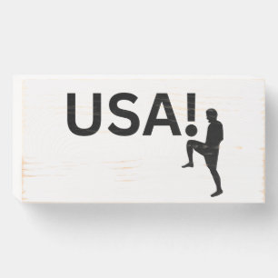 USA soccer player Wooden Box Sign