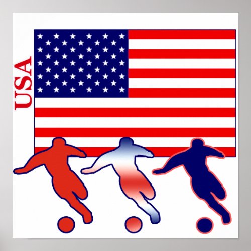USA Soccer Players Poster