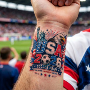 USA Soccer Pride 2026 Patriotic Game Day Fan Temporary Tattoos