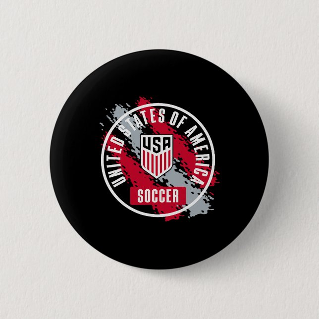 Usa Soccer Retro Paint Navy Usmnt Officially Licen Button (Front)