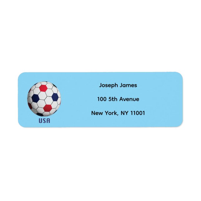 USA Soccer Return Address Label (Front)