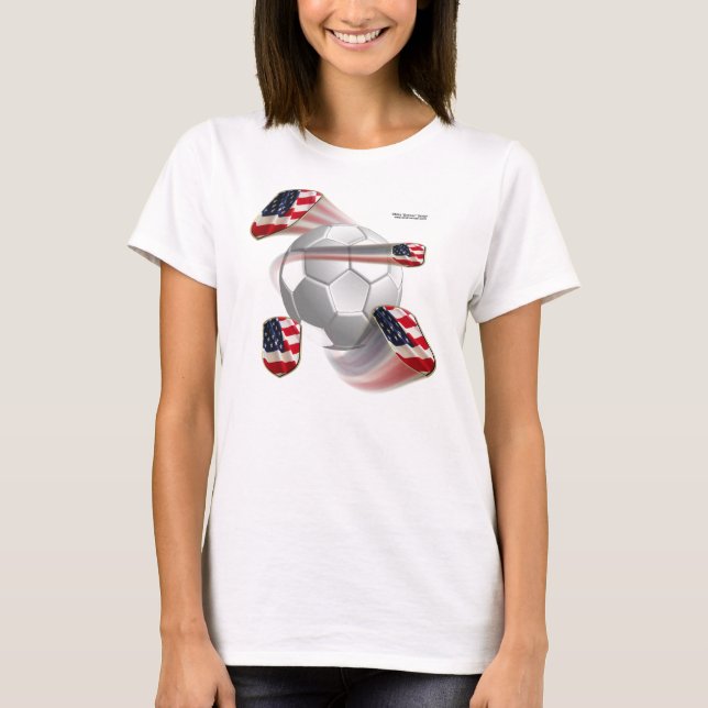 USA Soccer Shields Ladies Spaghetti Strap T-Shirt (Front)