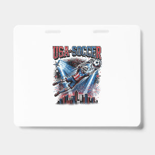 USA Soccer Skeleton Striker Nations Premium Sports Badge