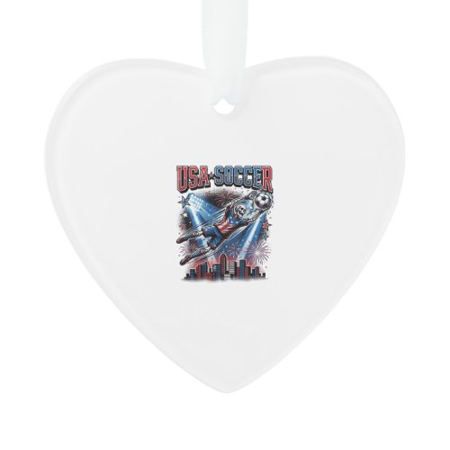 USA Soccer Skeleton Striker Nations Premium Sports Ornament