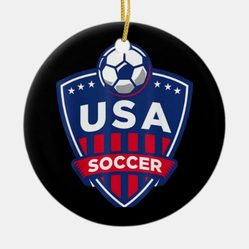 USA Soccer Team Ceramic Ornament
