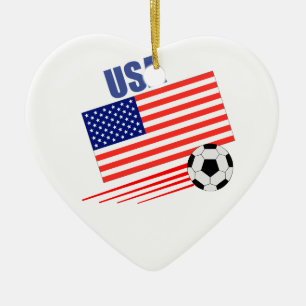 USA Soccer Team Ceramic Ornament