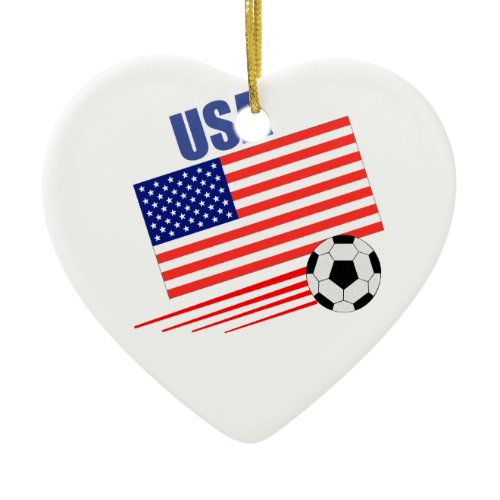USA Soccer Team Ceramic Ornament