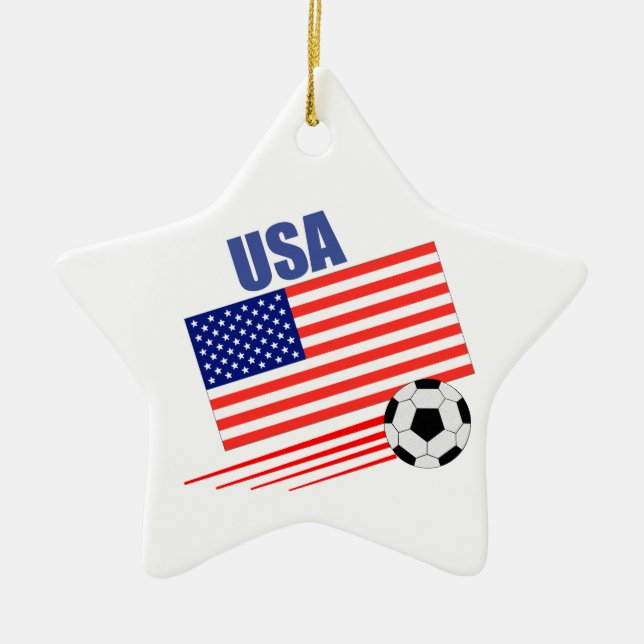 USA Soccer Team Ceramic Ornament (Front)