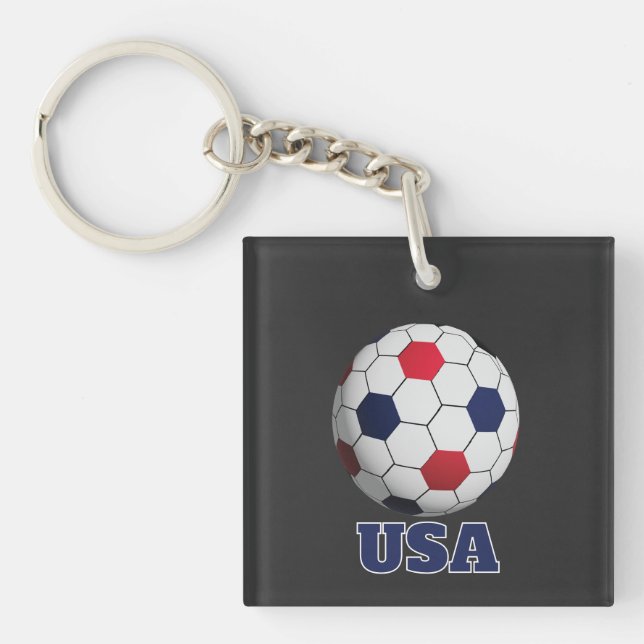 USA Soccer Throw Pillow Keychain (Front)