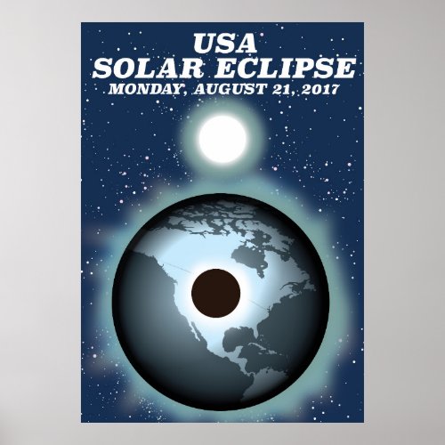 USA Solar Eclipse 2017 vintage poster
