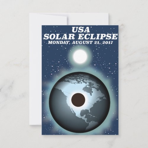 USA Solar Eclipse 2017 vintage poster Invitation