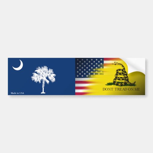 USA South Carolina Gadsden Flag Bumper Sticker