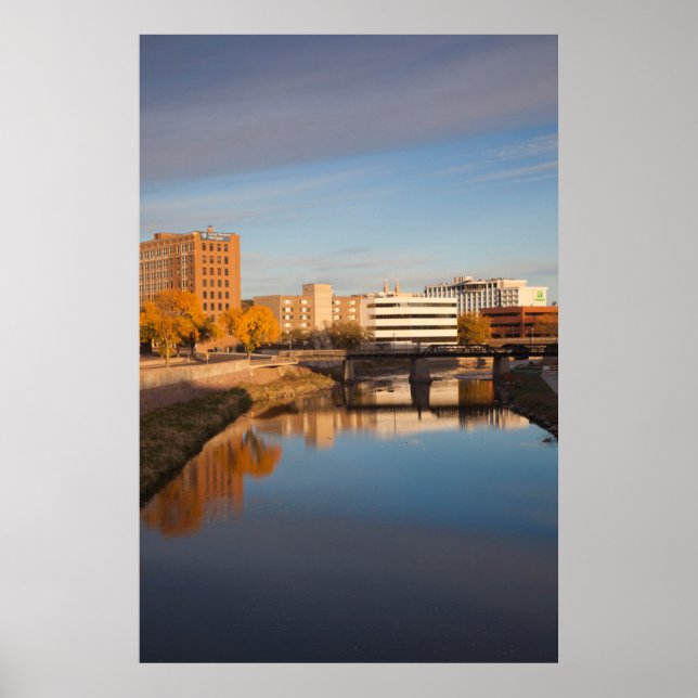 USA, South Dakota, Sioux Falls, City Skyline Poster (Front)