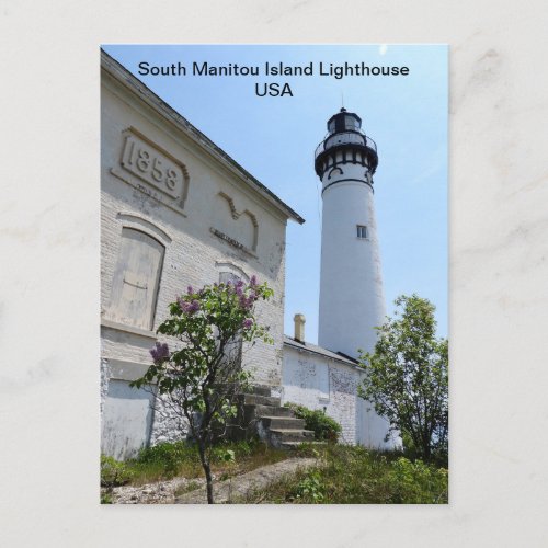 USA South Manitou Island Lighthouse Lake Michigan Postcard