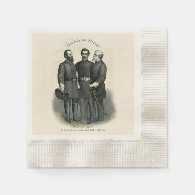 🎄✨ USA Southern Generals Civil War Heroes  Napkins (Front)