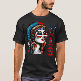 usa Souvenirs Woman Flag Roots america Girl 3 T-Shirt