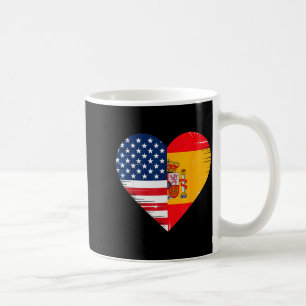 Usa Spain Heart - Dual Citizenship  Coffee Mug