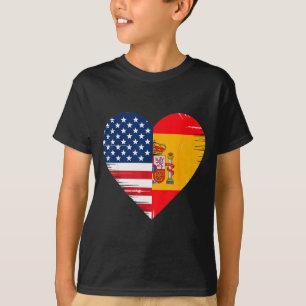 Usa Spain Heart - Dual Citizenship T-Shirt