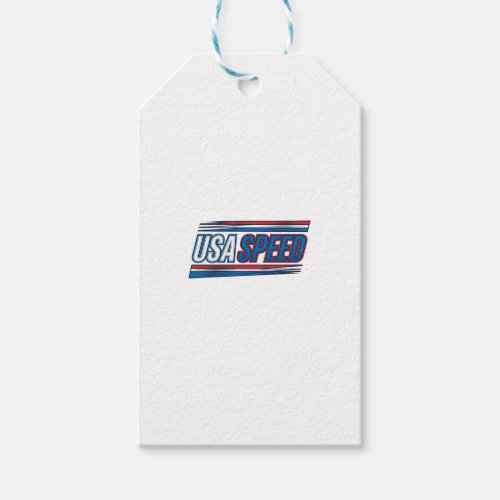 USA Speed Racing Patriotic Vintage Vector Design_1 Gift Tags