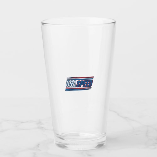 USA Speed Racing Patriotic Vintage Vector Design_1 Glass