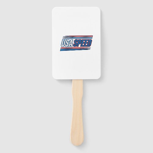 USA Speed Racing Patriotic Vintage Vector Design_1 Hand Fan