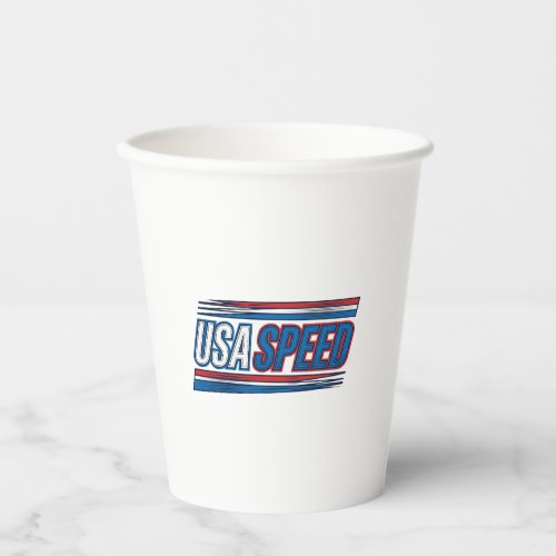 USA Speed Racing Patriotic Vintage Vector Design_1 Paper Cups