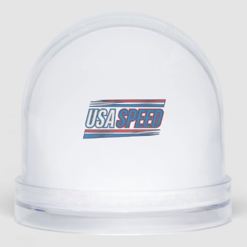 USA Speed Racing Patriotic Vintage Vector Design_1 Snow Globe