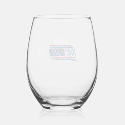USA Speed Racing Patriotic Vintage Vector Design_1 Stemless Wine Glass