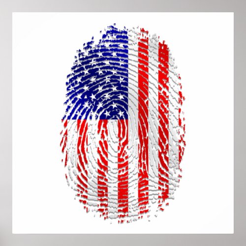 USA sports gifts USA fingerprint flag Poster