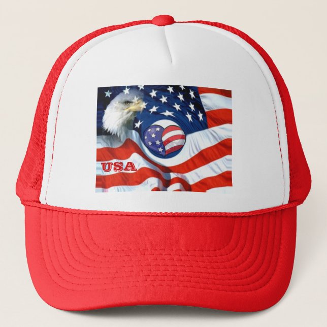 USA-Spread the love_ Trucker Hat (Front)