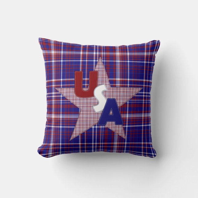 USA Square Throw Pillow (Front)